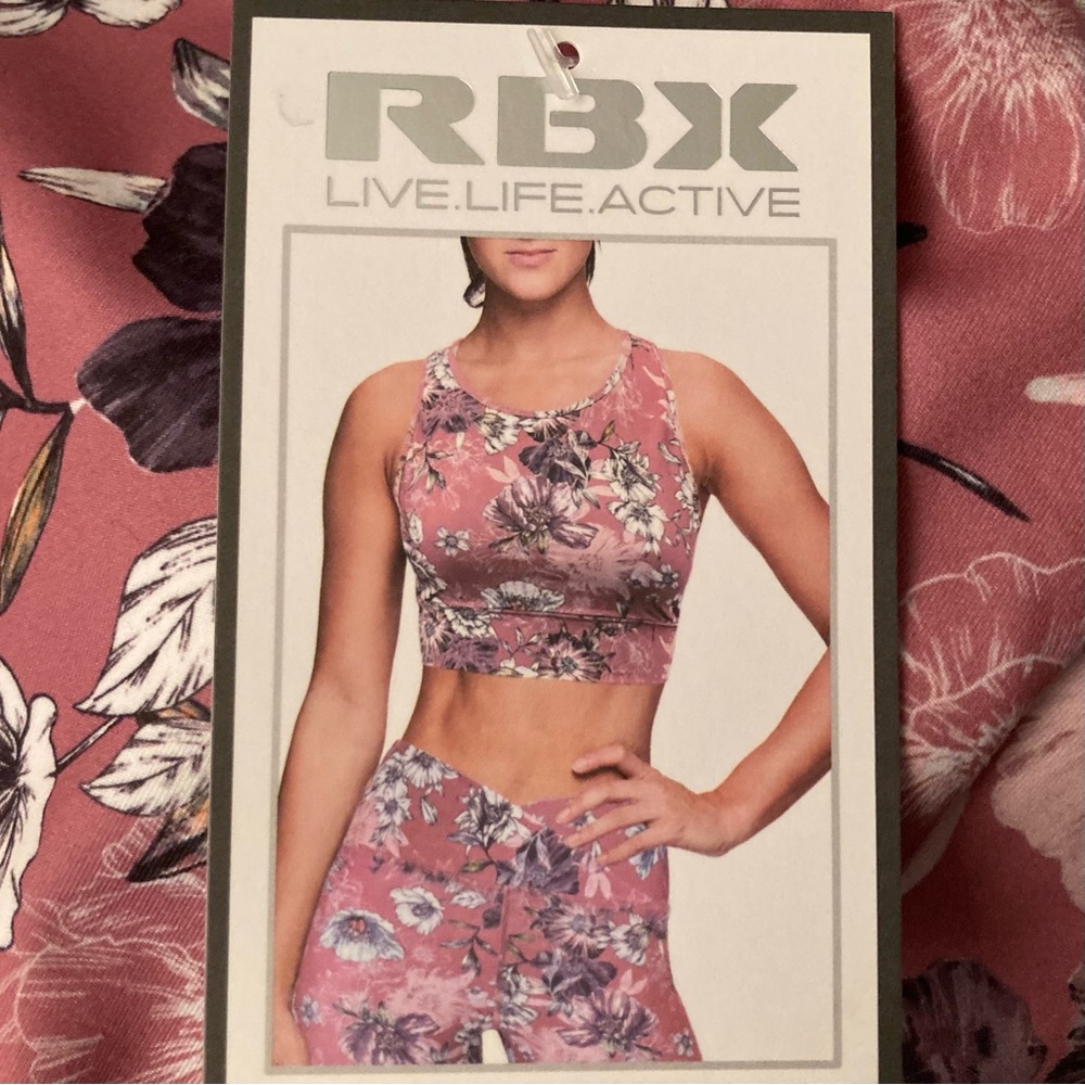 RBX Pink Racerback Sports Bra Medium - Picture 4 of 5